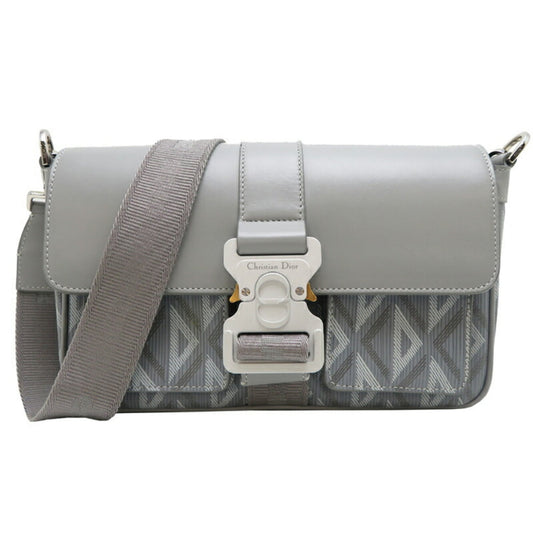 Dior Handbag Christian Shoulder Bag 4 Leather Gray