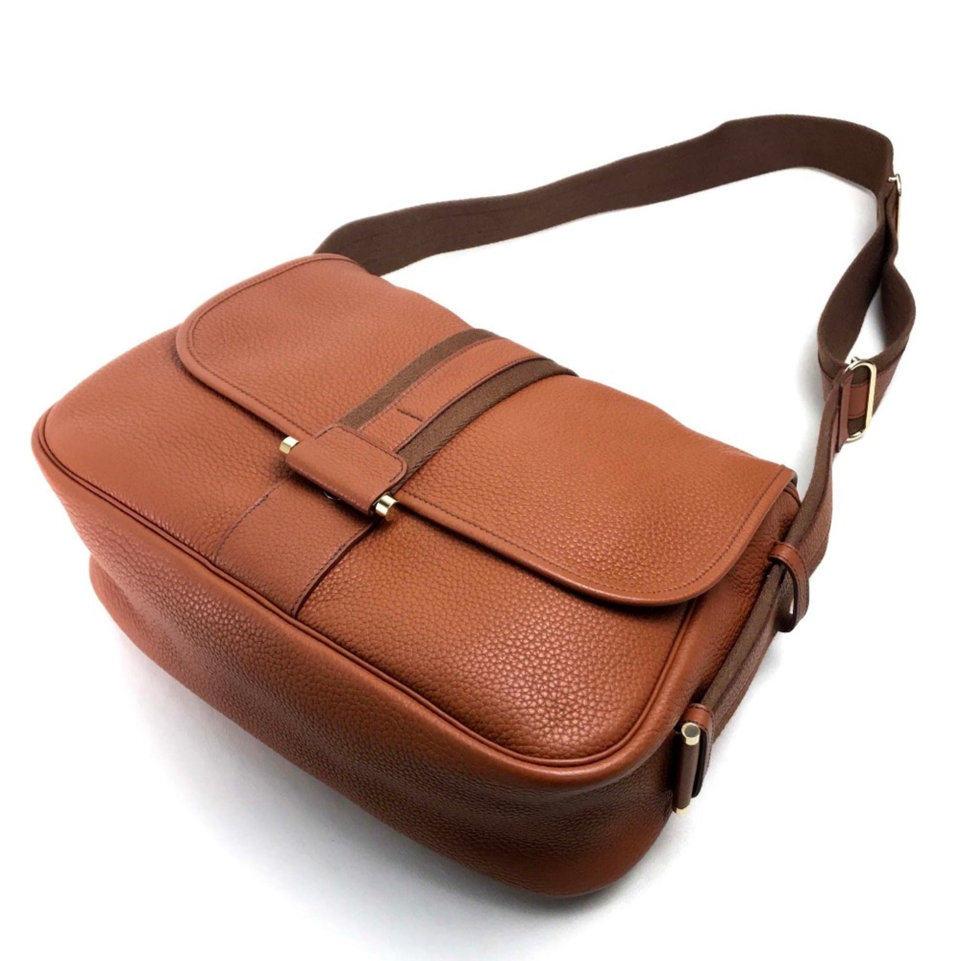 Hermes Shoulder Bag Leather Brown Shoulder Bag 5