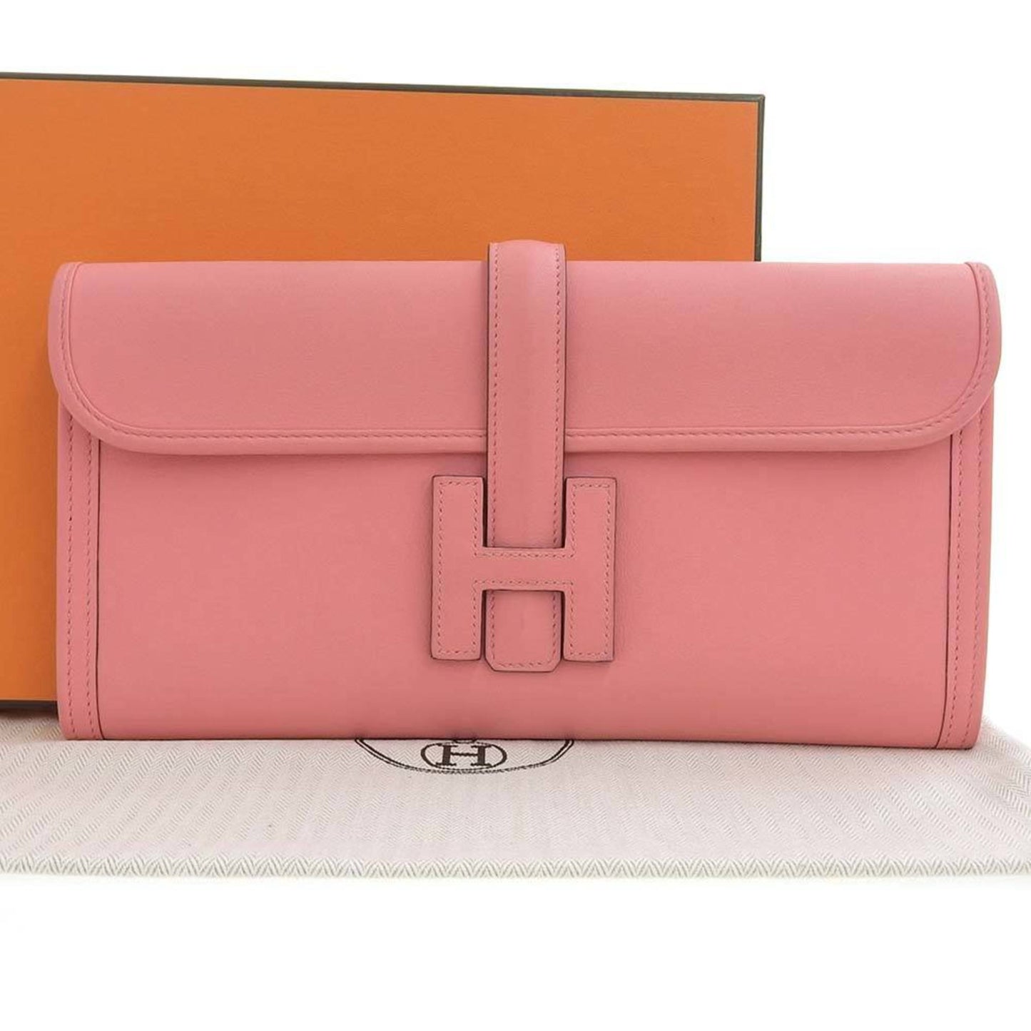 Hermes Swift Clutch Bag Leather Pink