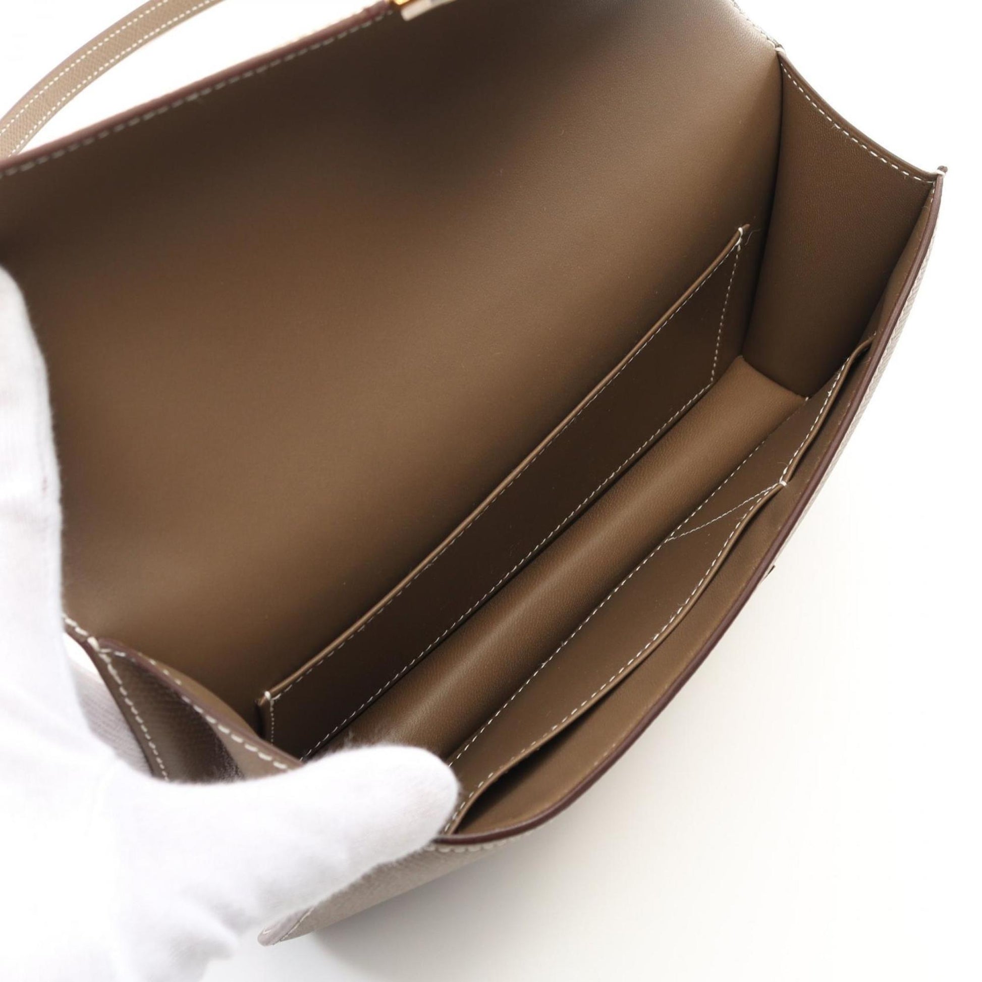 Hermes Shoulder Bag Leather Brown