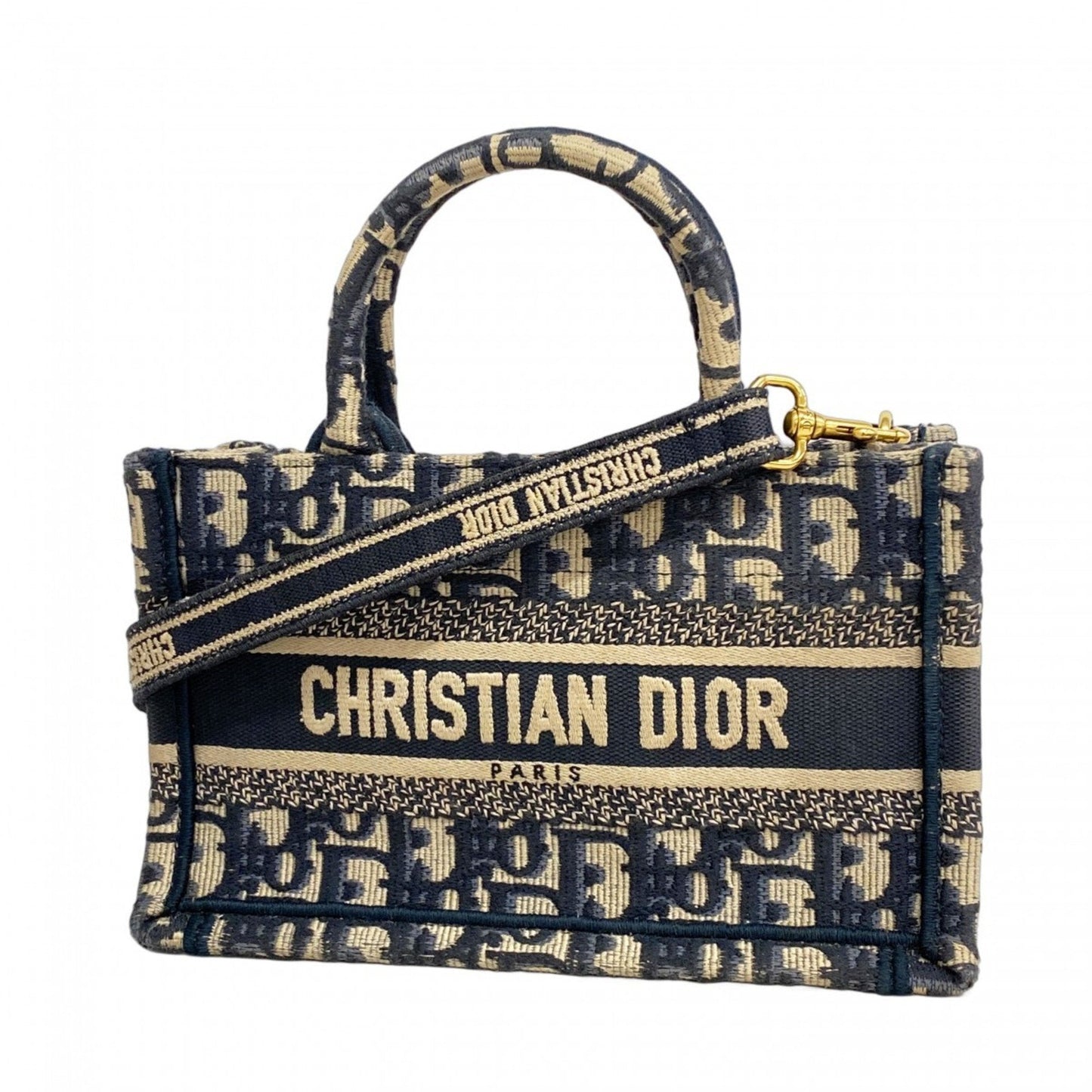 Dior Handbag Christian Canvas Blue Navy