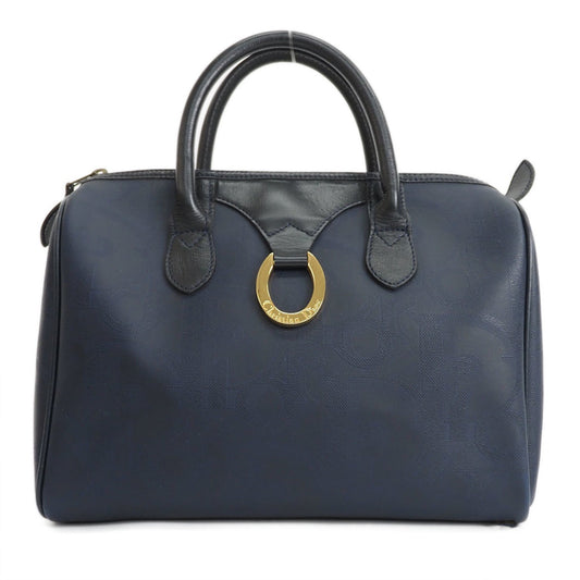 Dior Handbag Christian Pvc Leather Blue Navy