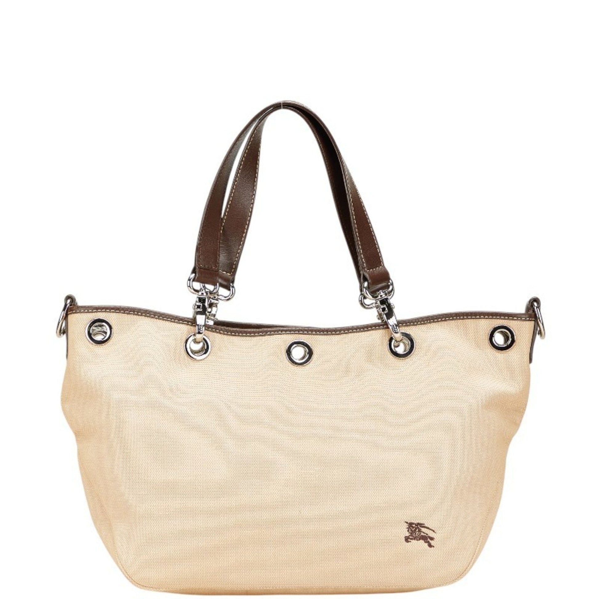 Burberry Handbag Tote Bag Canvas Brown Beige