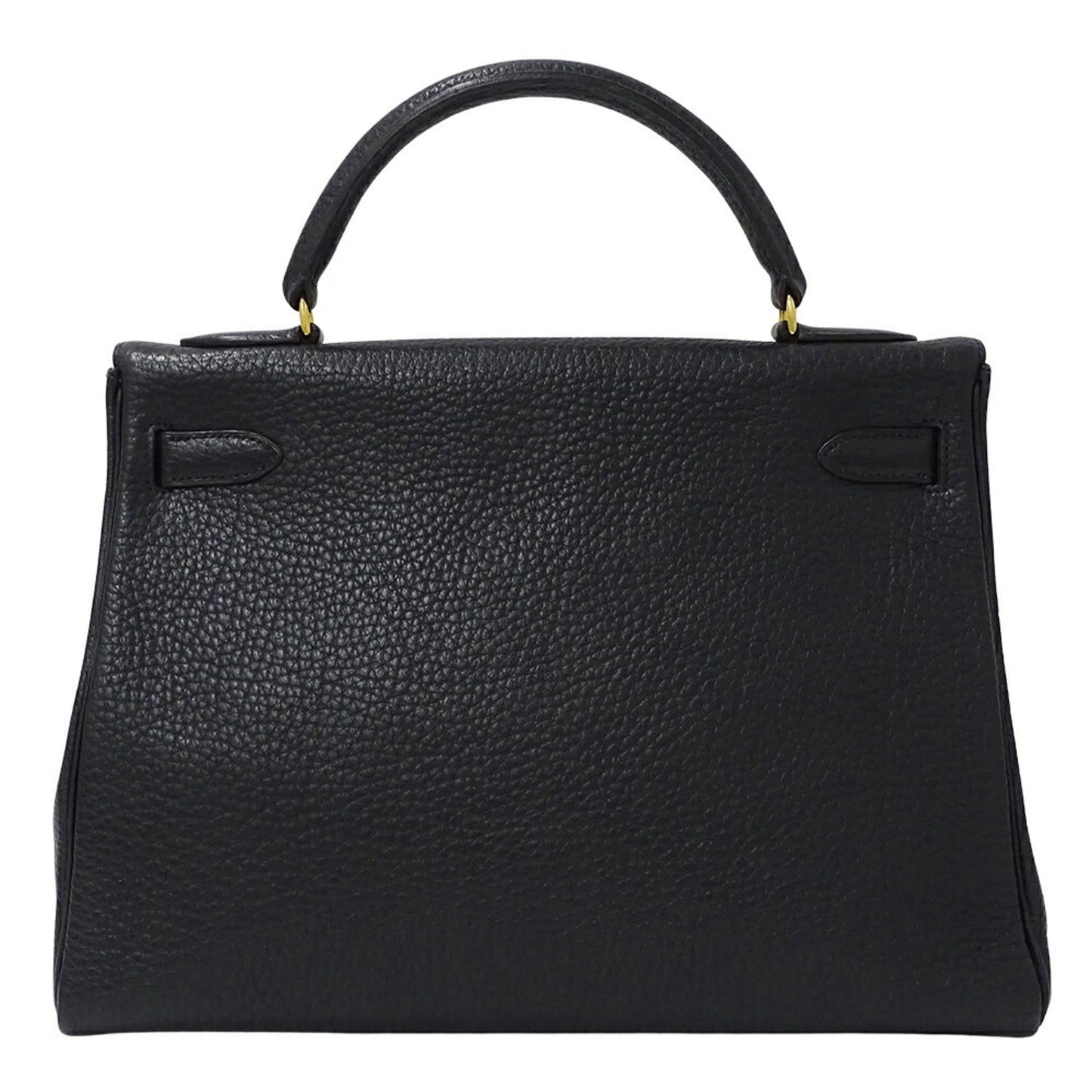 Hermes Kelly Togo Handbag Shoulder Bag Leather Black White