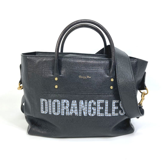 Dior Handbag Christian Tote Bag 7 Leather Black