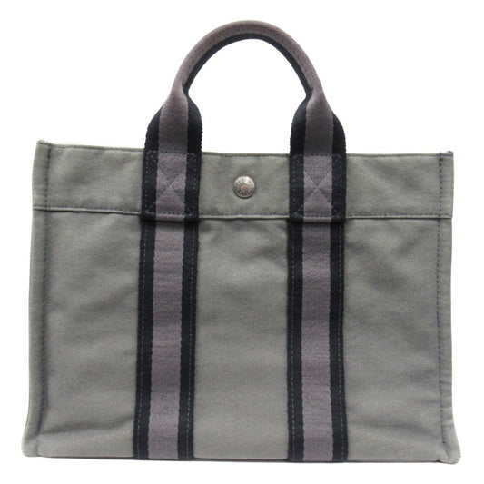 Hermes Fourre Tout Tote Bag Canvas Gray