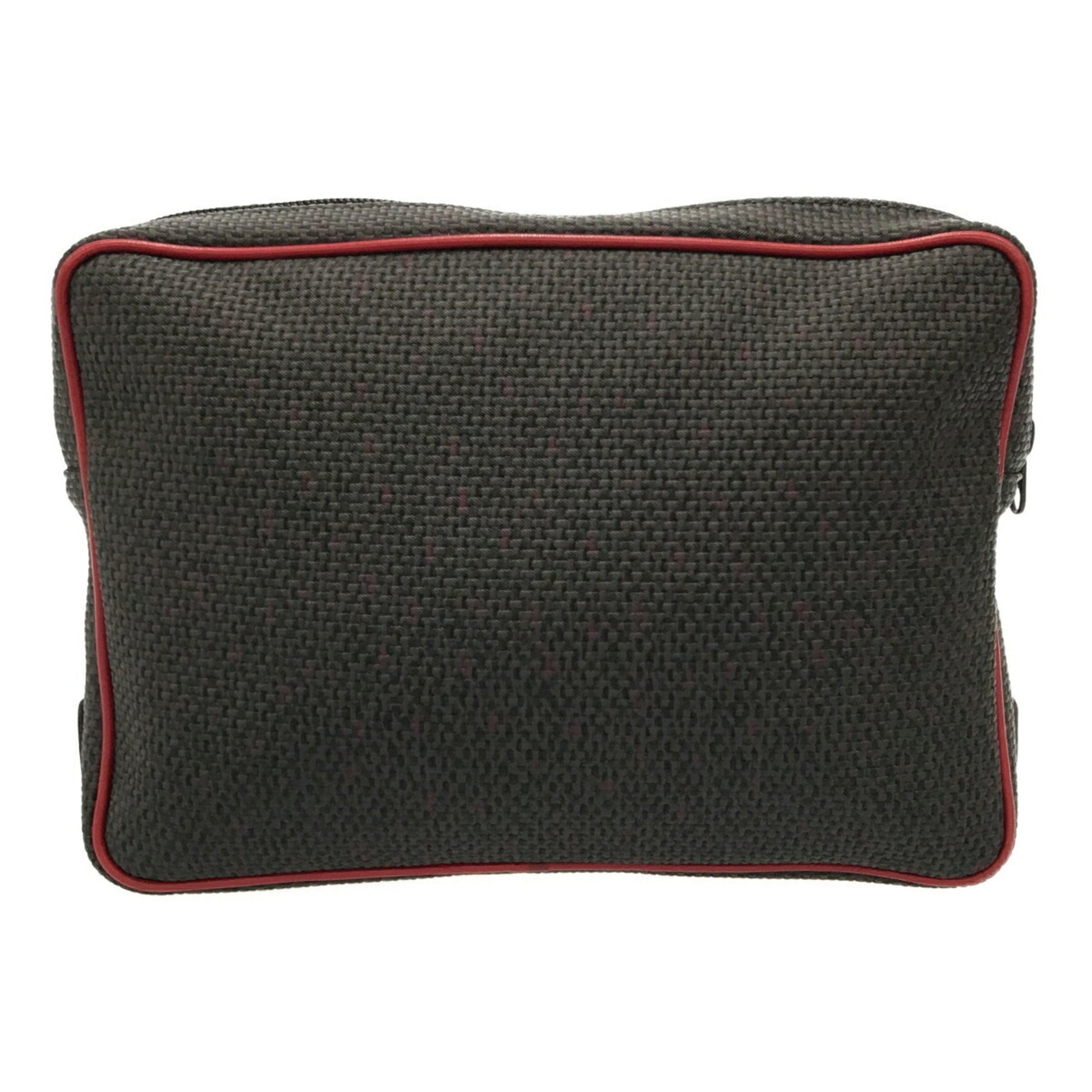 YSL Saint Laurent Clutch Bag Dark Gray Red