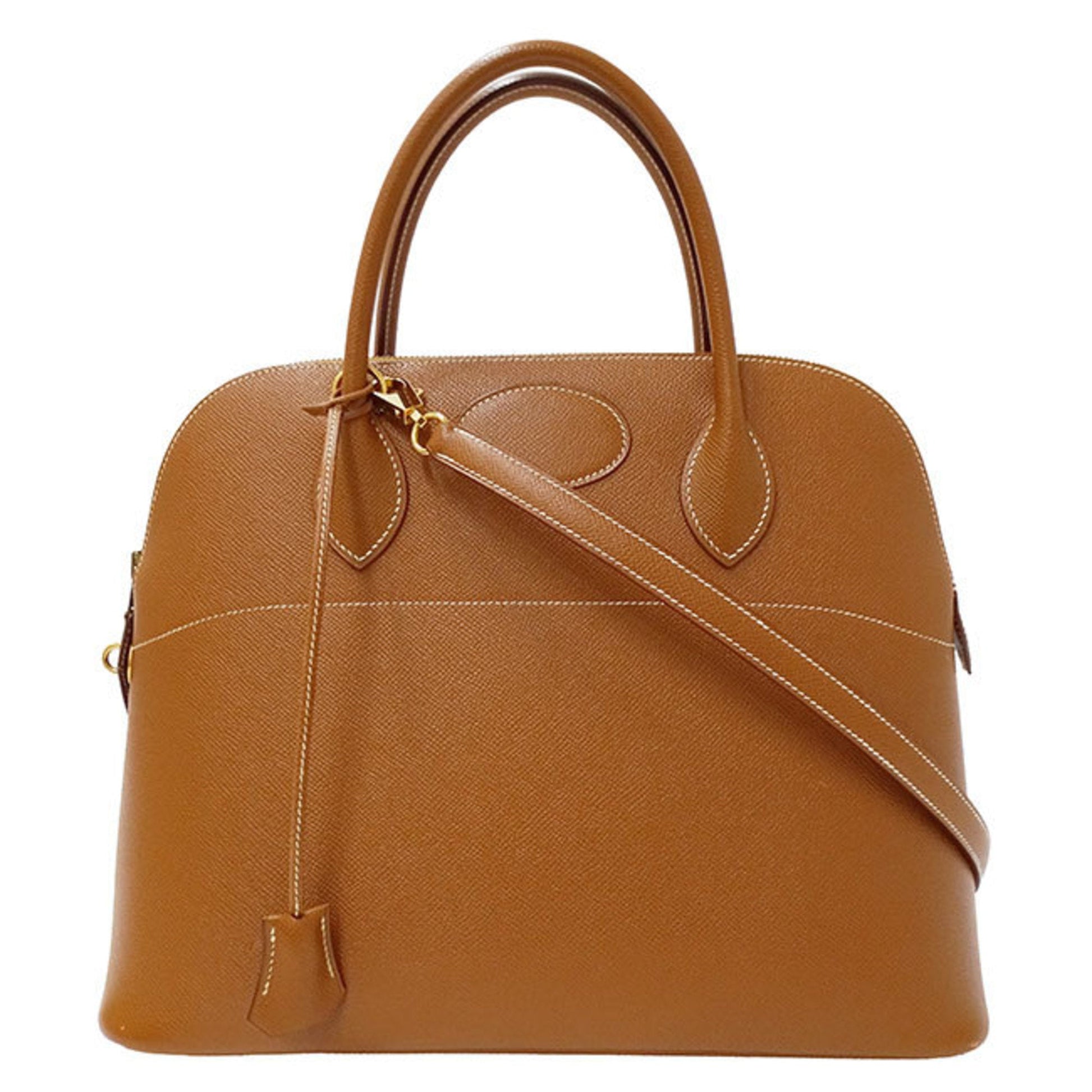 Hermes Courchevel Handbag Shoulder Bag Leather Brown