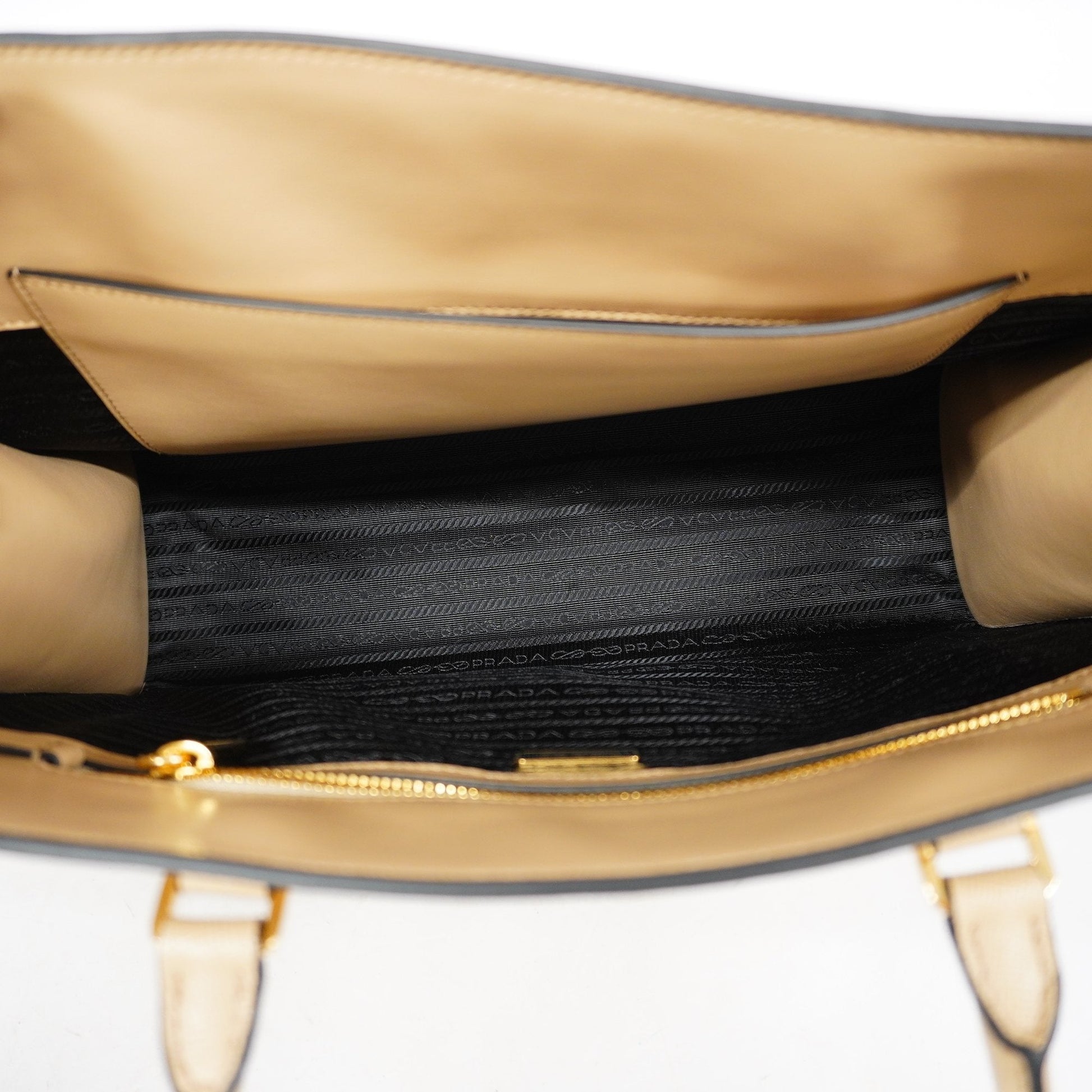 Prada 2Way Bag Leather Metal Saffiano Travel Bag