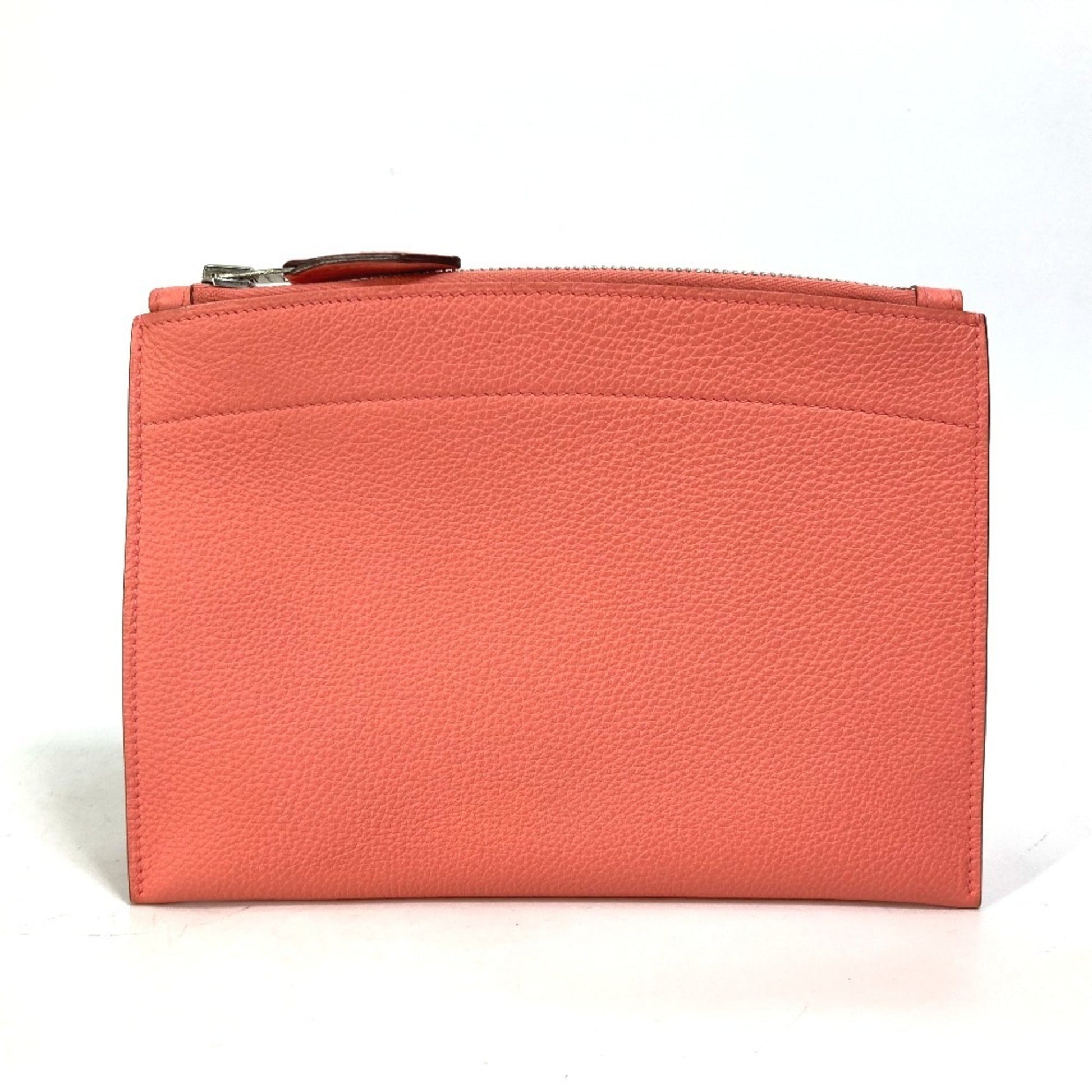 Hermes Togo Clutch Bag Pouch Leather Pink