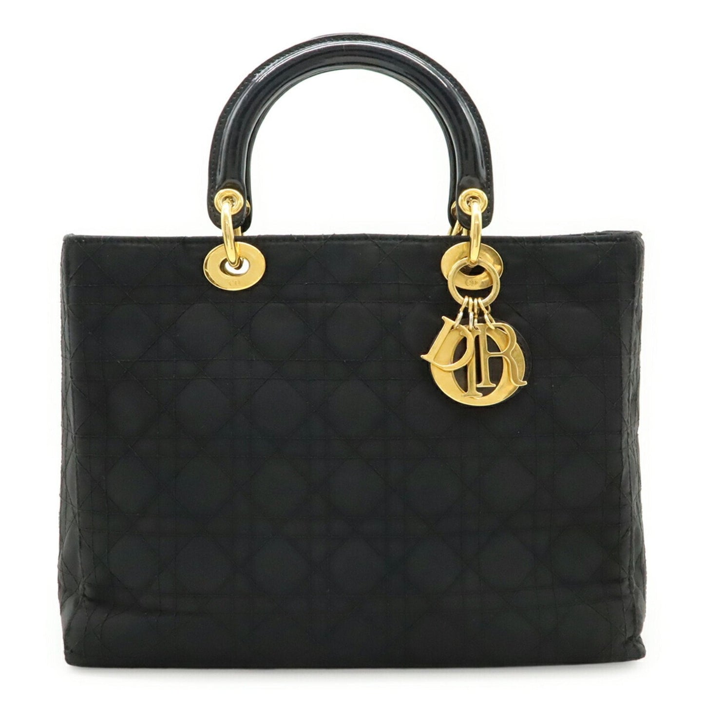 Dior Handbag Christian Tote Bag Nylon Black