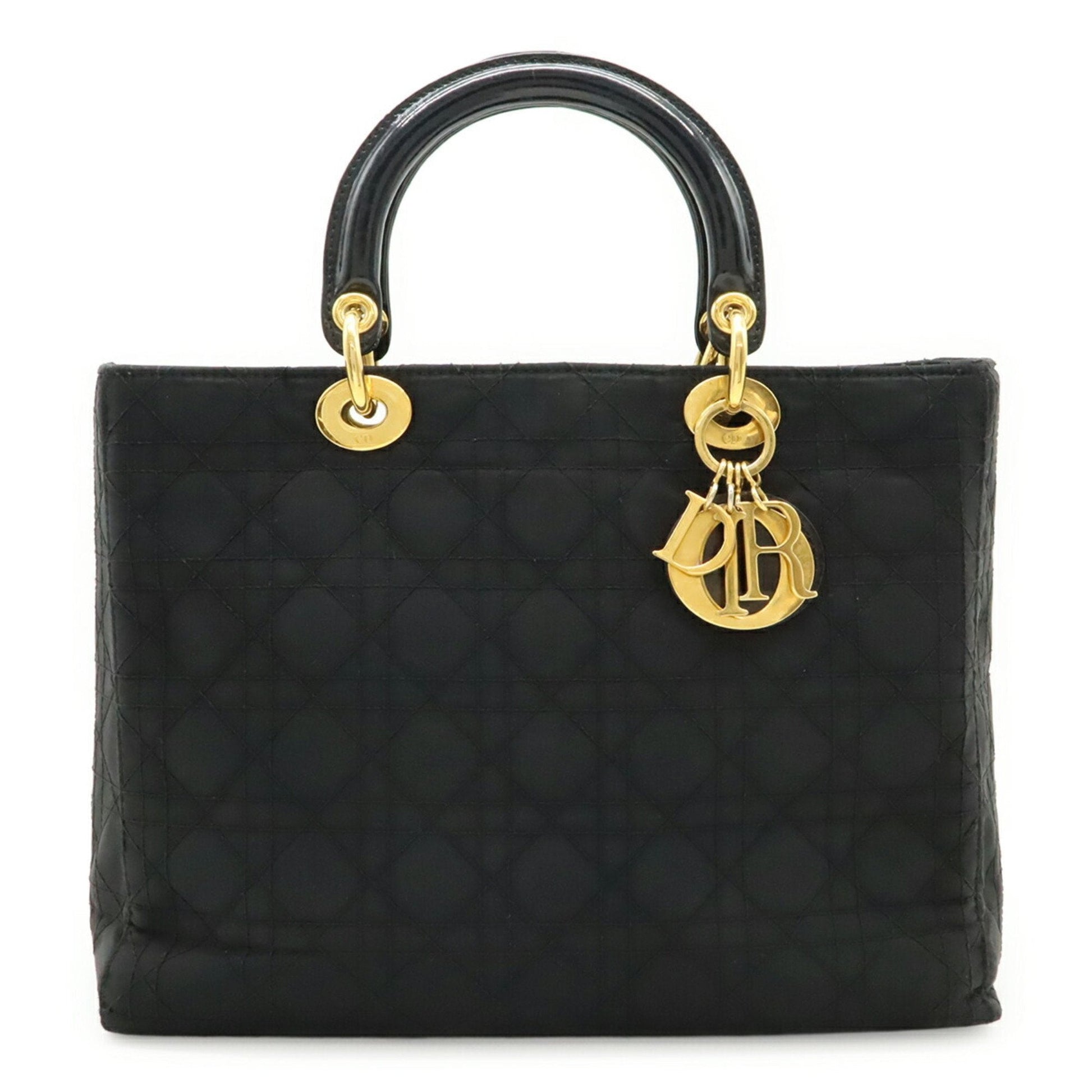 Dior Handbag Christian Tote Bag Nylon Black