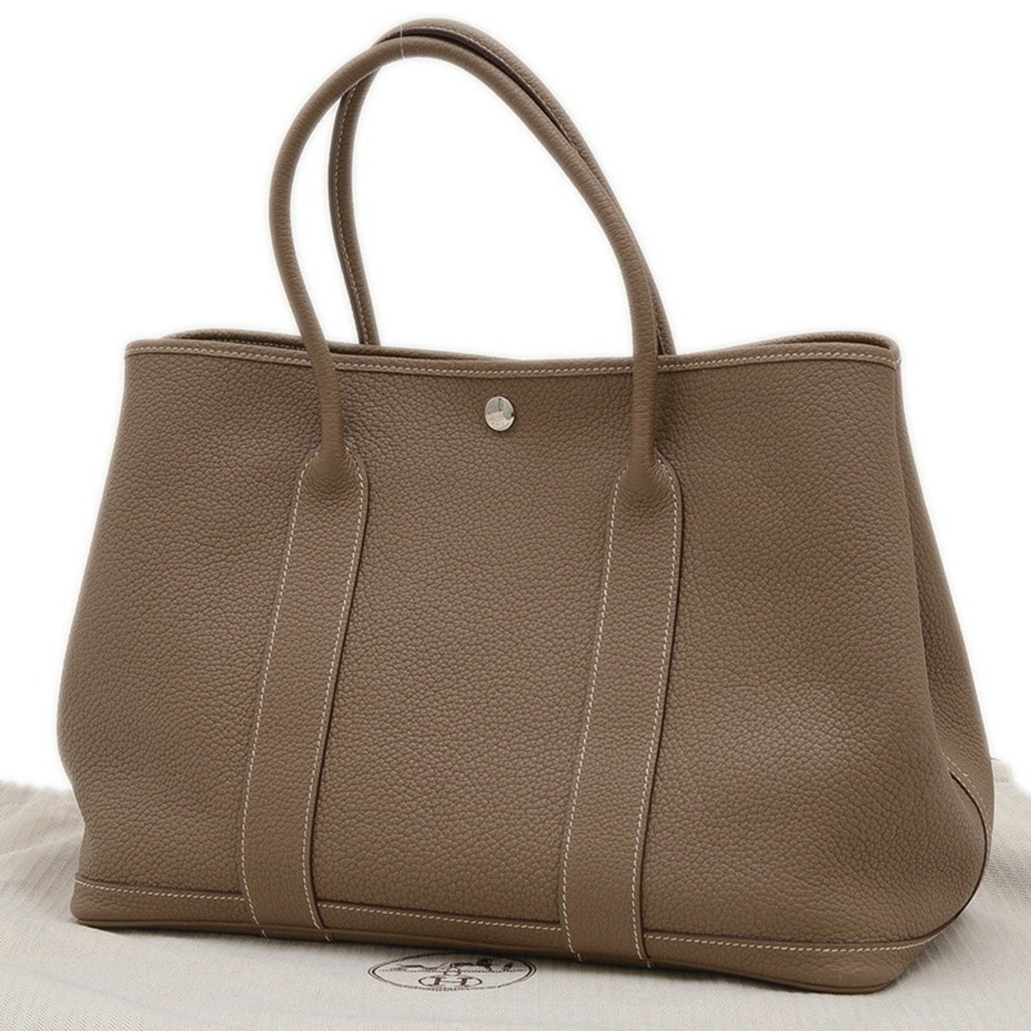 Hermes Etoupe Negonda Handbag Tote Bag Leather Gray Handbag Tote Bag