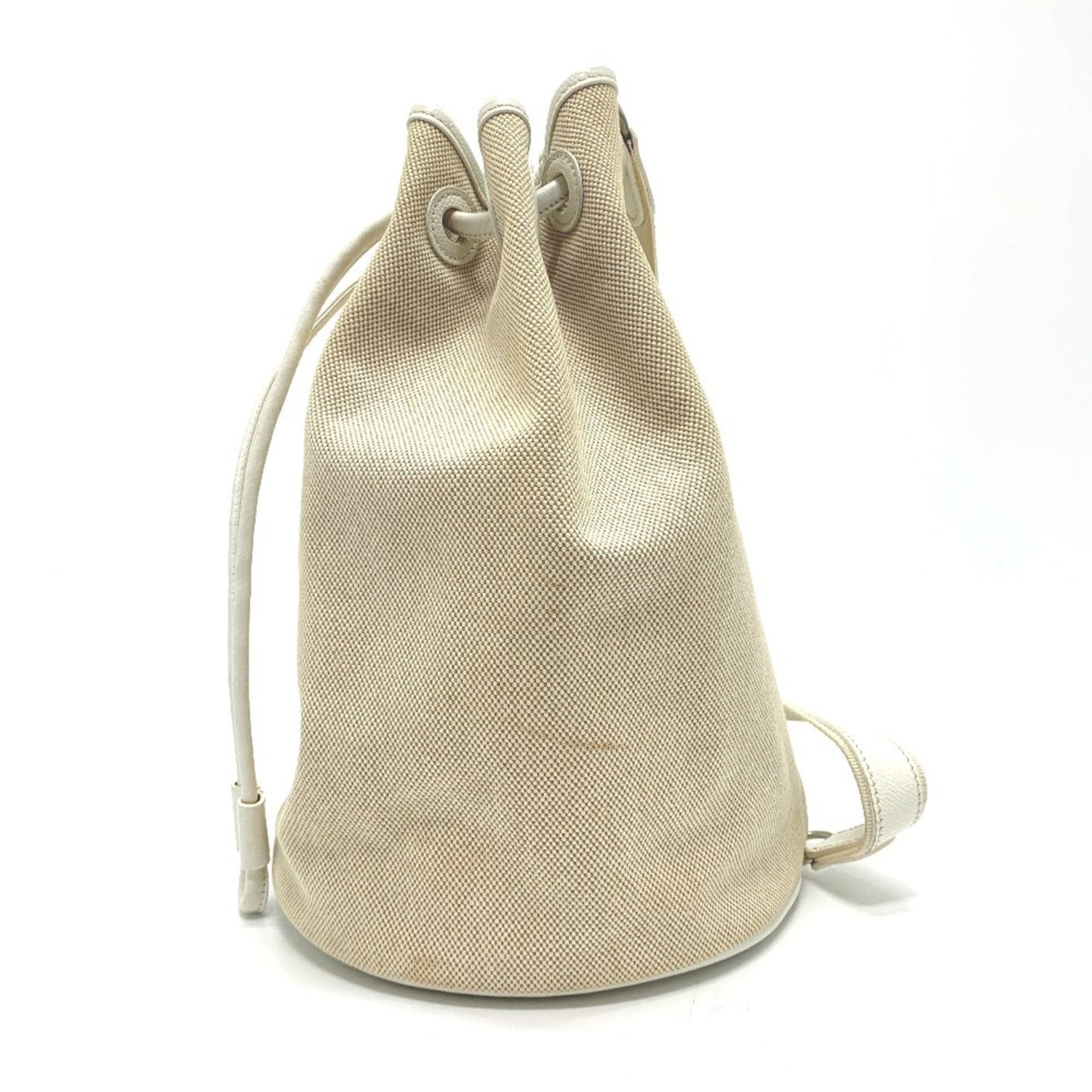 Hermes Ivory Toile Officier Shoulder Bag Leather