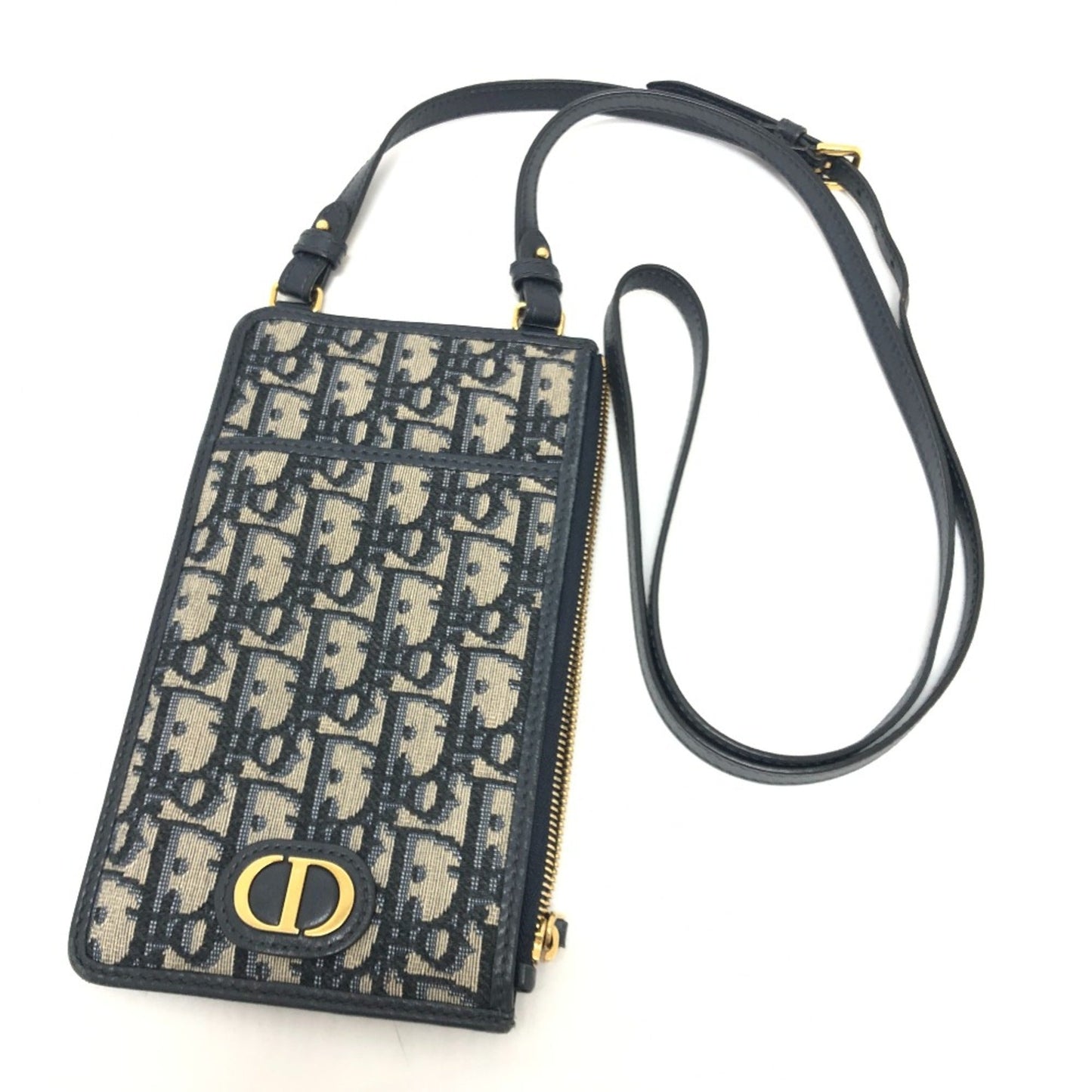 Dior Handbag Christian Cloth Shoulder Bag Blue Navy