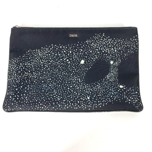 Dior Handbag Christian Clutch Bag Pouch Nylon Black