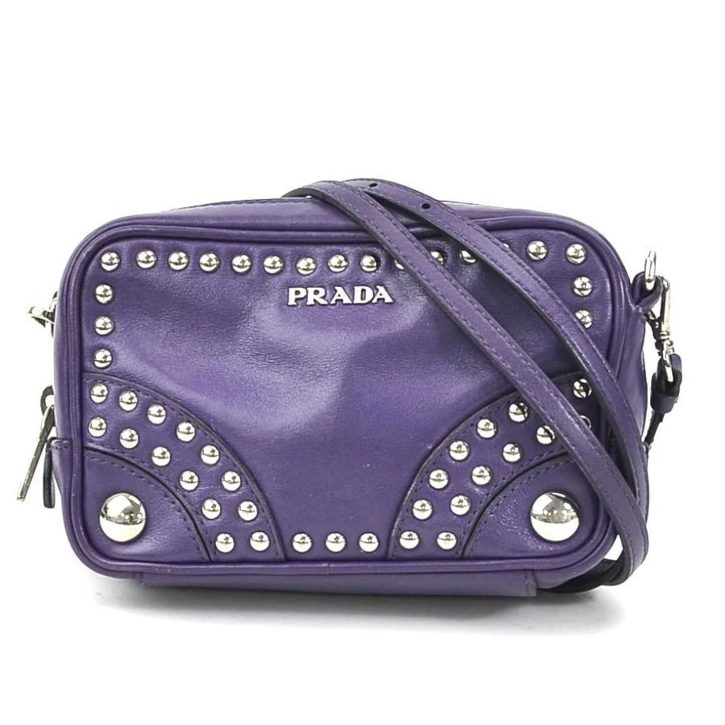 Prada Crossbody Shoulder Bag Ladies Leather Purple