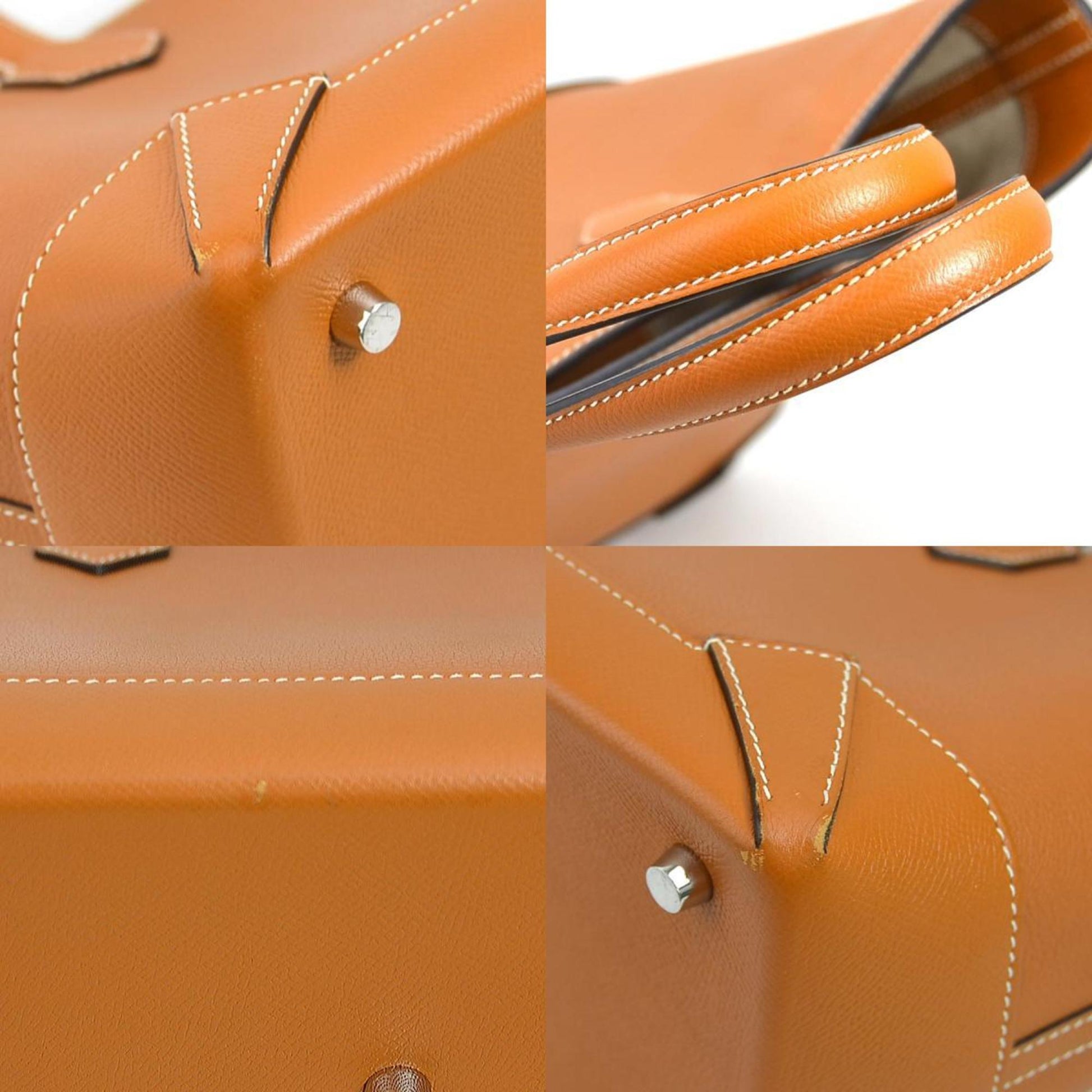 Hermes Toffee Epsom Evercalf Handbag Tote Bag Leather