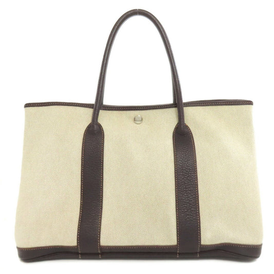 Hermes Garden Marron Toile Negonda Tote Bag Leather