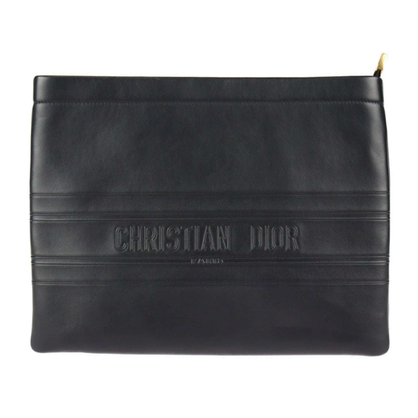 Dior Handbag Christian Clutch Bag Leather Black