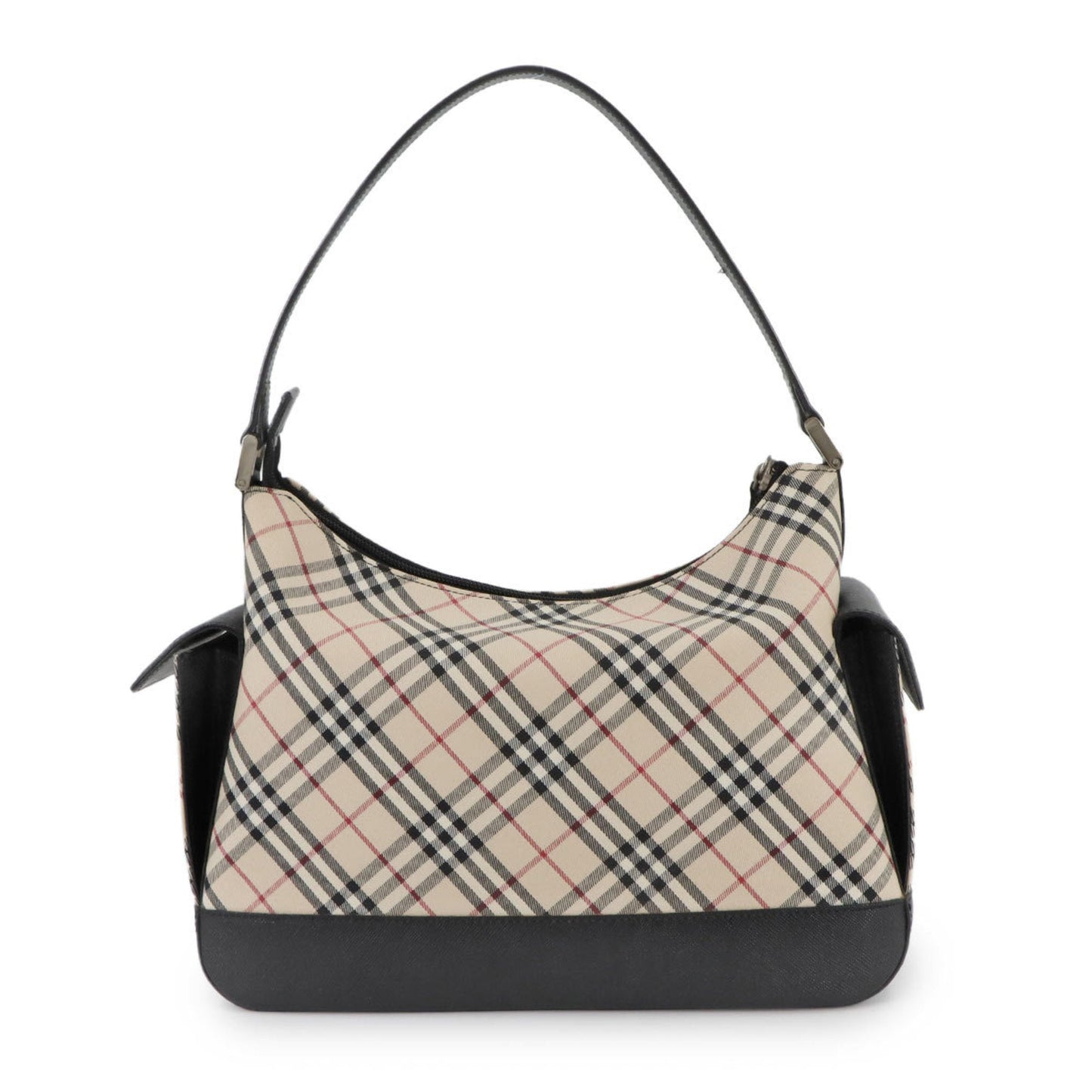 Burberry Shoulder Bag Leather Canvas Brown