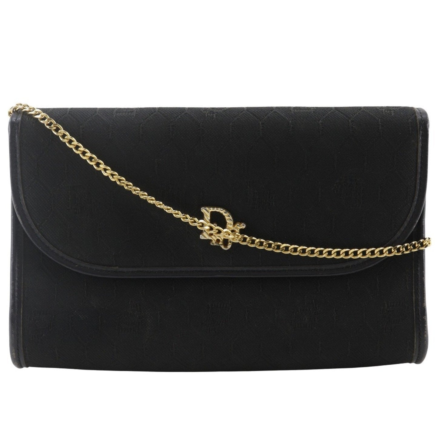 Dior Handbag Christian Shoulder Bag Canvas Nylon Black
