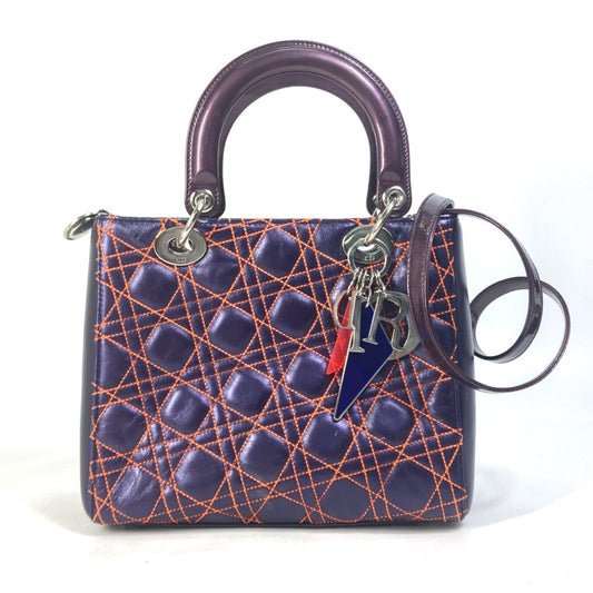 Dior Handbag Christian Leather Purple
