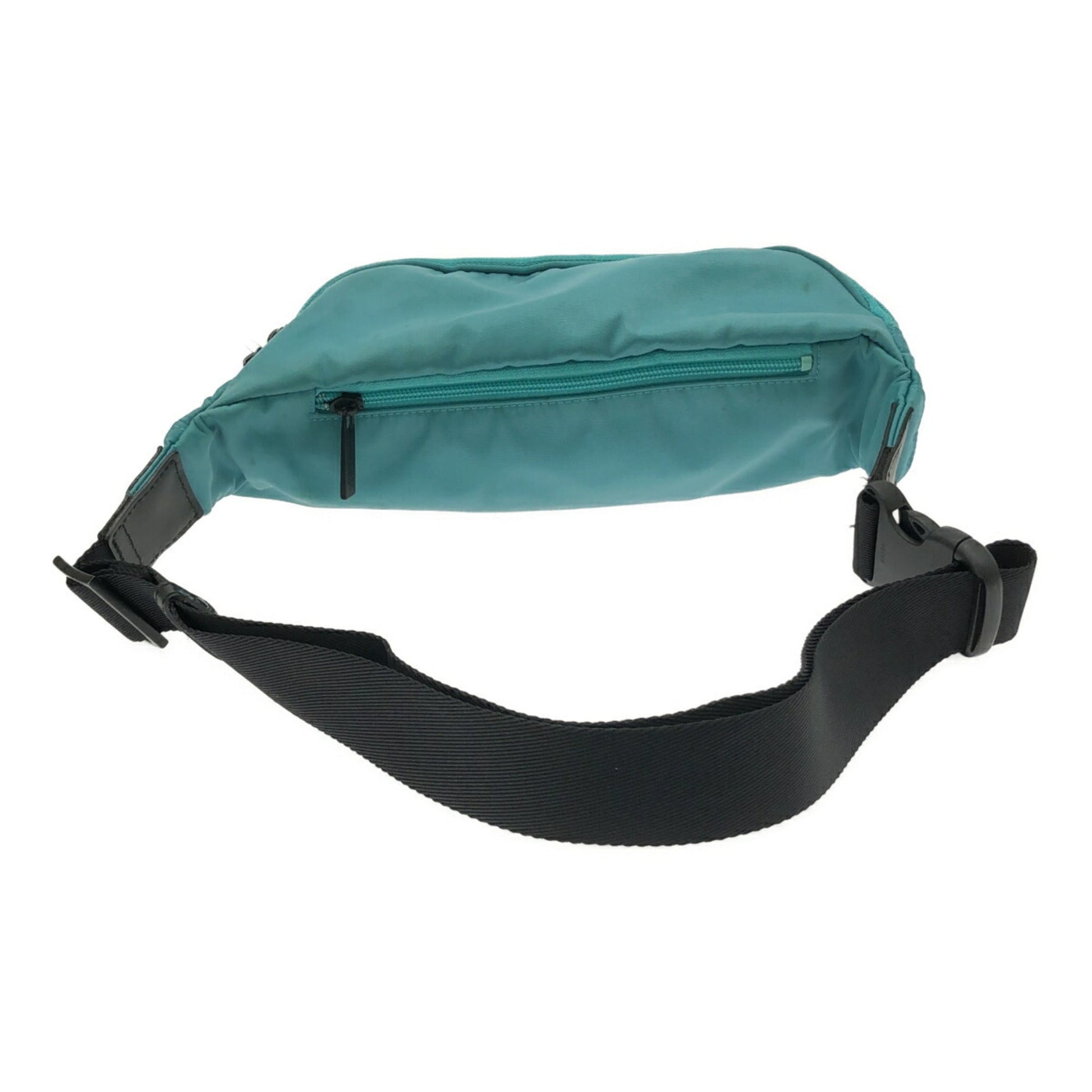 Burberry Label Turquoise Shoulder Bag Leather Nylon Black