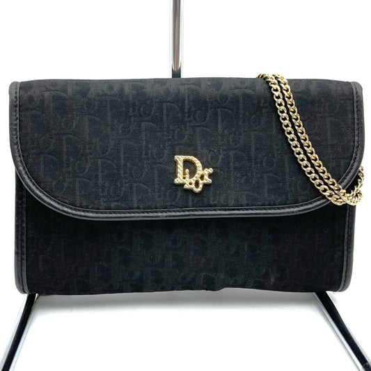 Dior Handbag Christian Shoulder Bag 3 Canvas Black
