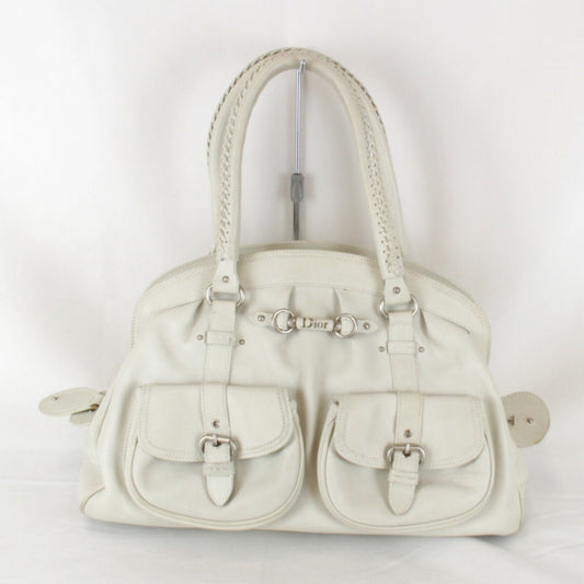 Dior Handbag Christian 3 Leather White