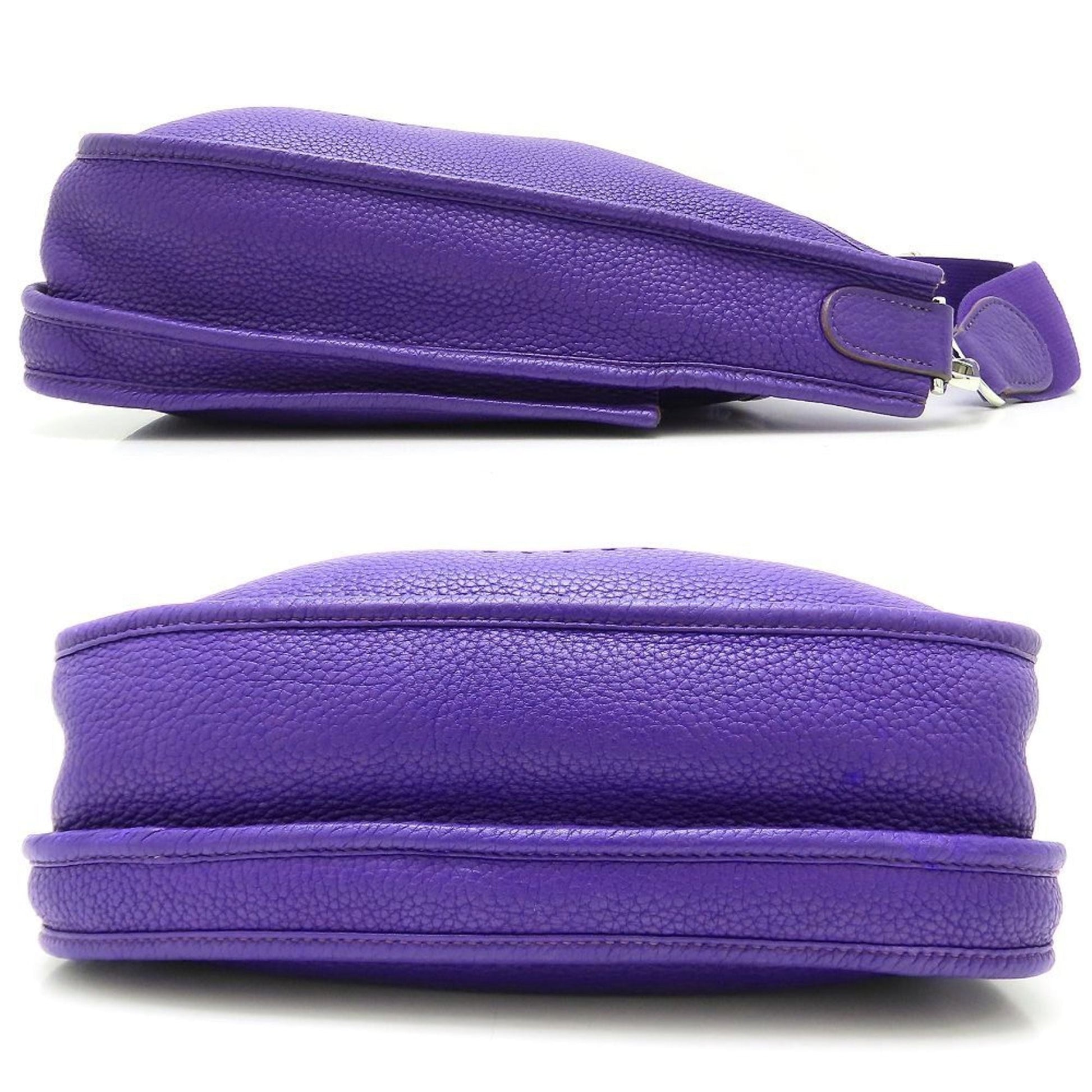 Hermes Evelyne Taurillon Clemence Shoulder Bag Leather Purple