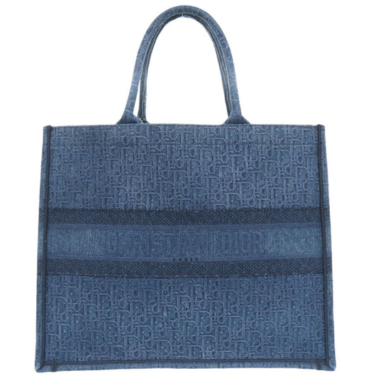 Dior Handbag Christian Tote Bag Denim Blue