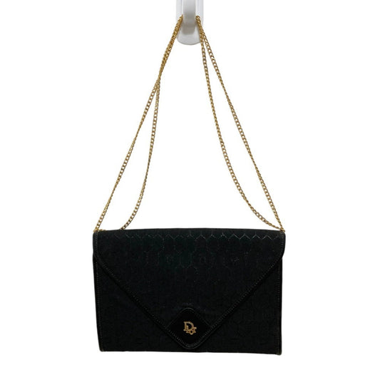 Dior Handbag Christian Shoulder Bag Canvas Black