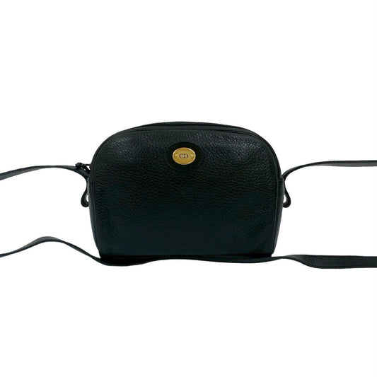 Dior Handbag Christian Pochette Shoulder Bag 7 Leather Black