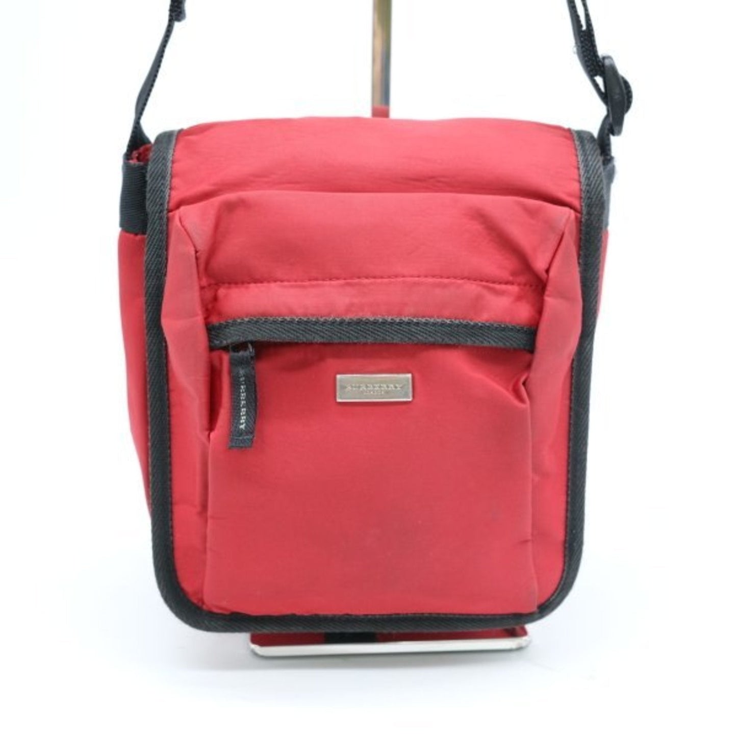 Burberry Color Shoulder Bag Sling Bag Nylon Red