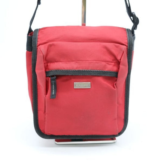 Burberry Color Shoulder Bag Sling Bag Nylon Red