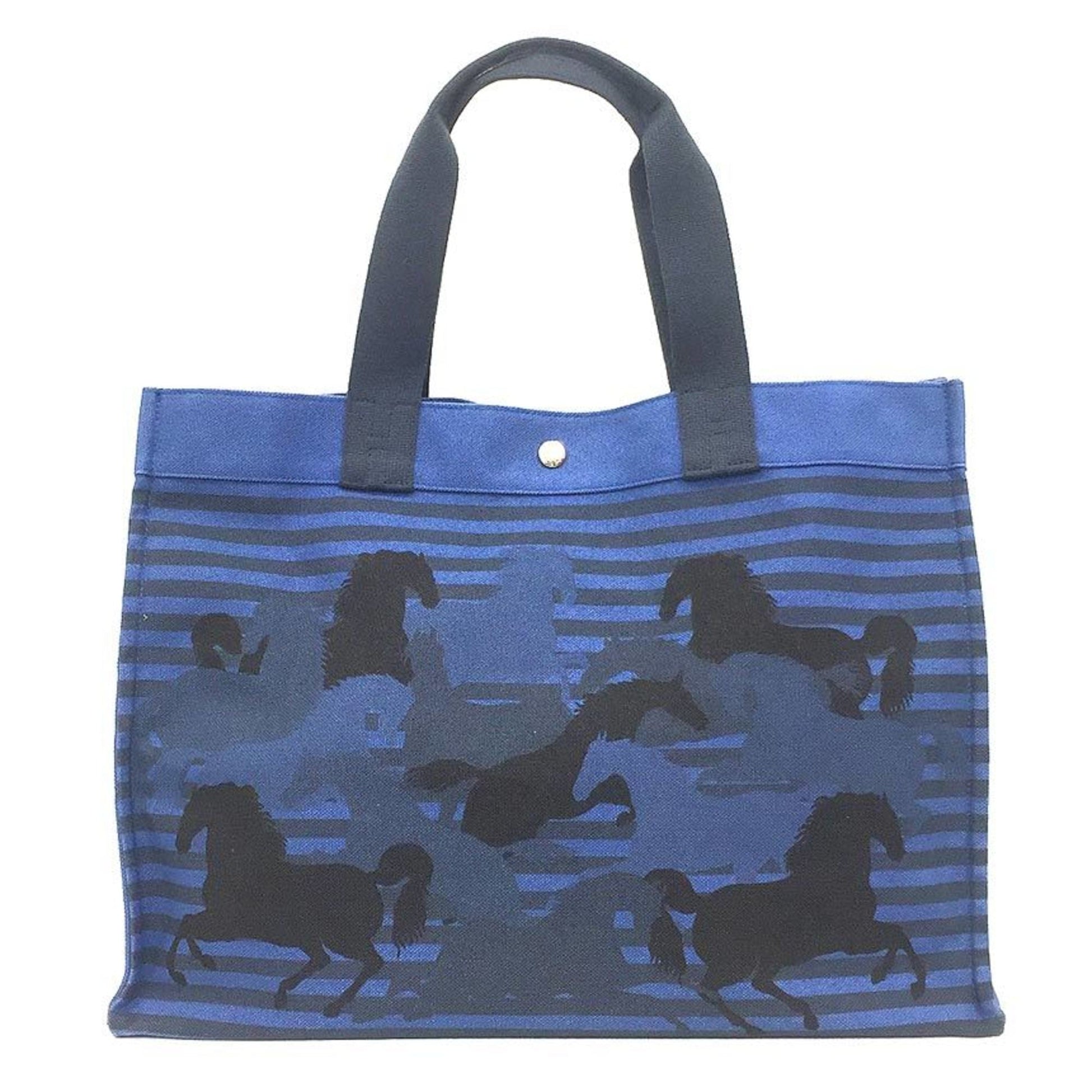 Hermes Tote Bag Canvas Navy Tote Bag 4