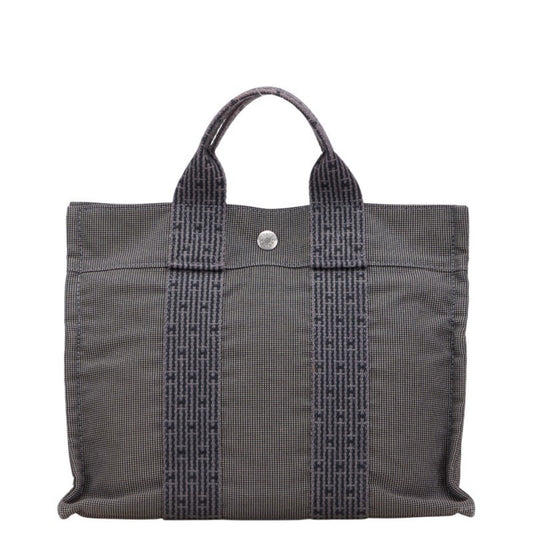 Hermes Her Line Handbag Tote Bag Canvas Gray