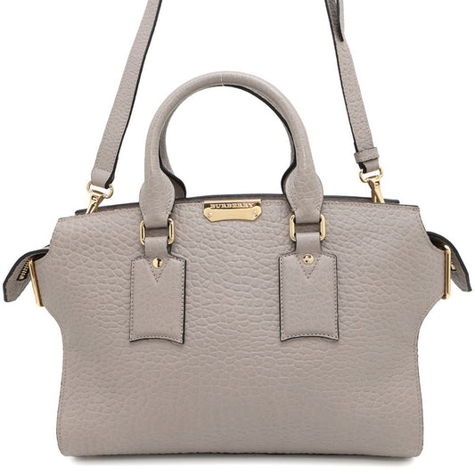Burberry Handbag Shoulder Bag Leather Gray