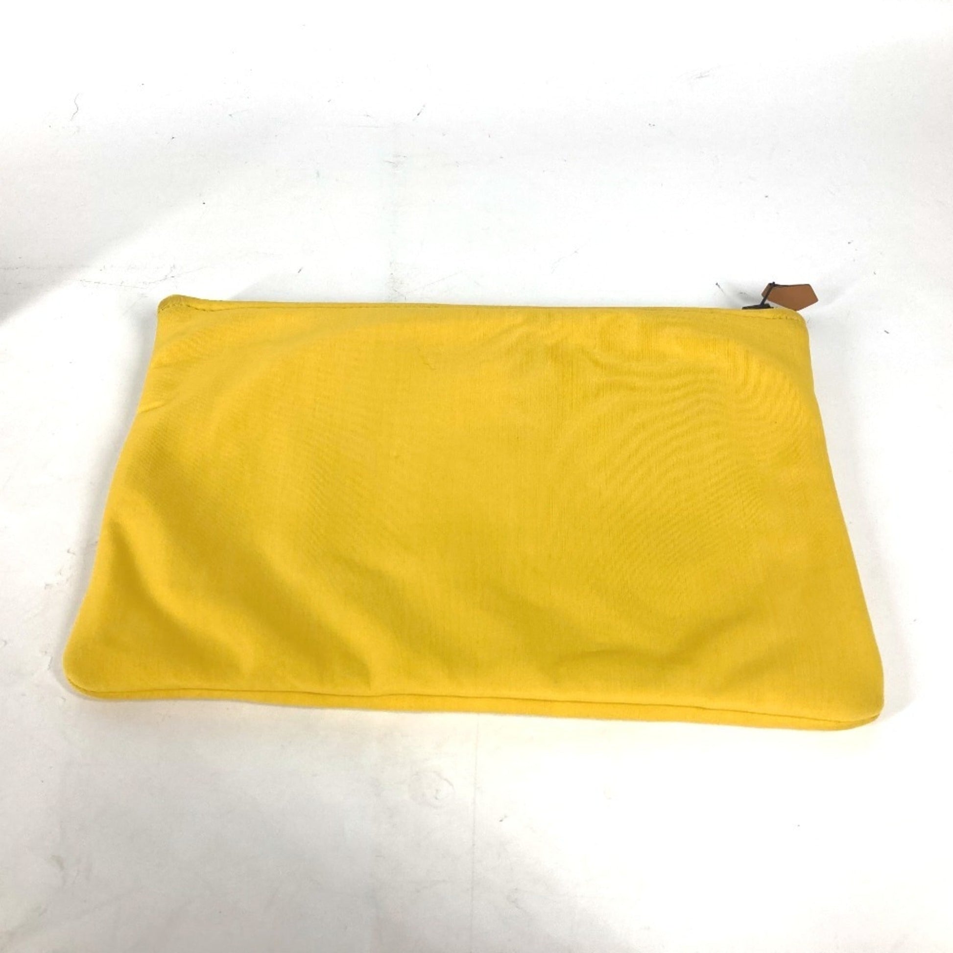 Hermes Polyamide Clutch Bag Pouch White Yellow