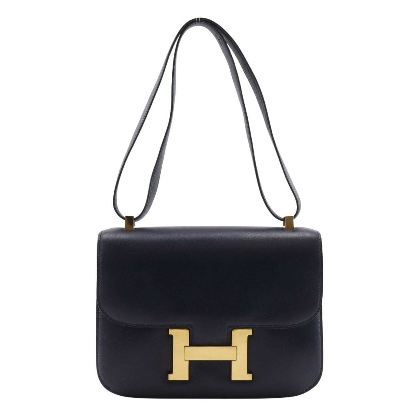 Hermes Box Calf Shoulder Bag Leather Calf Leather Navy Shoulder Bag 2