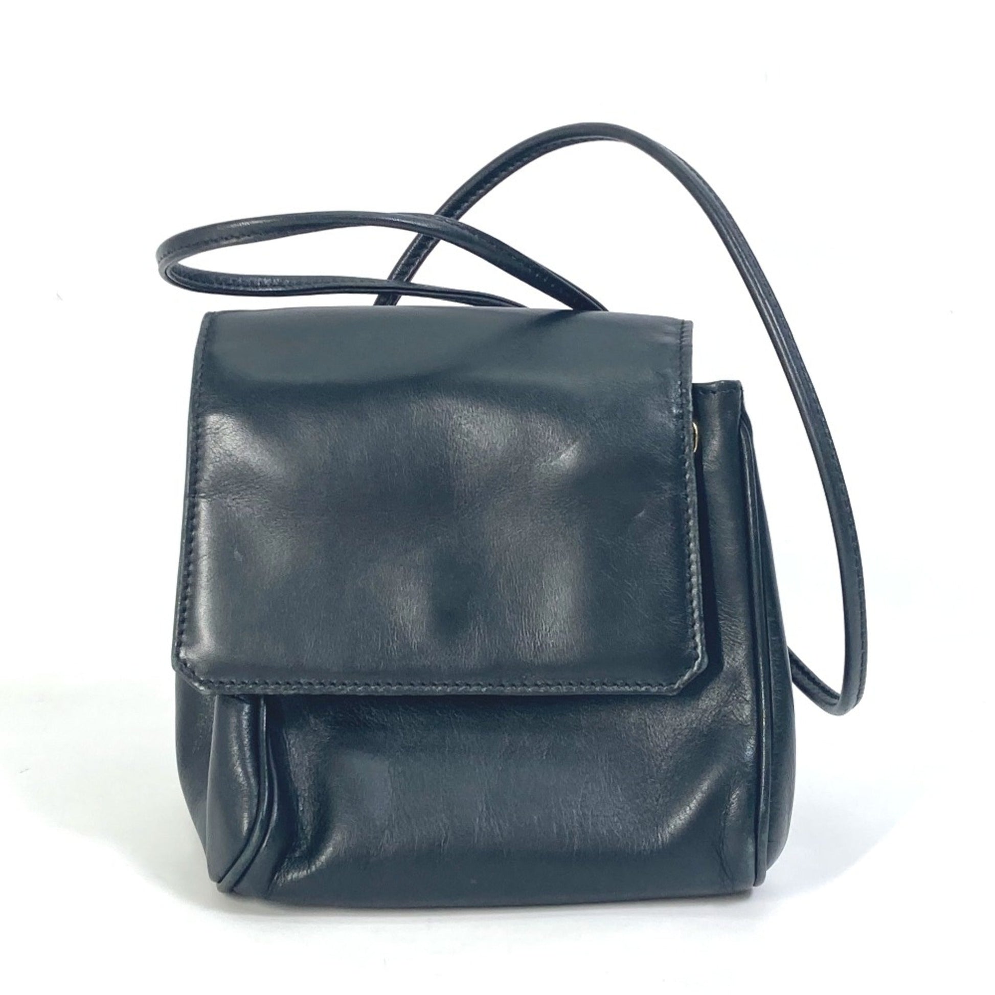 Dior Handbag Christian Shoulder Bag 42 Leather Black