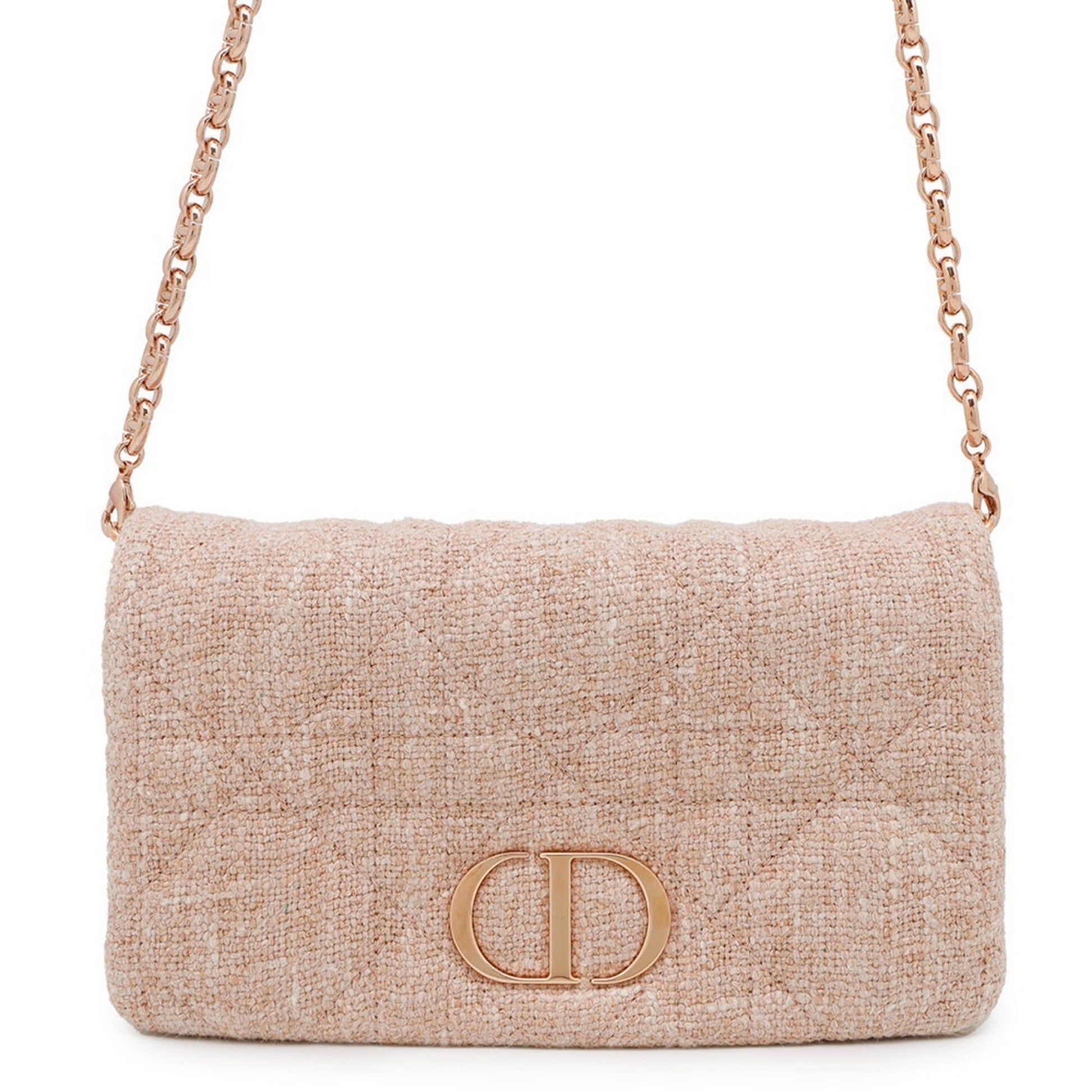 Dior Handbag Christian Tweed Shoulder Bag Pink