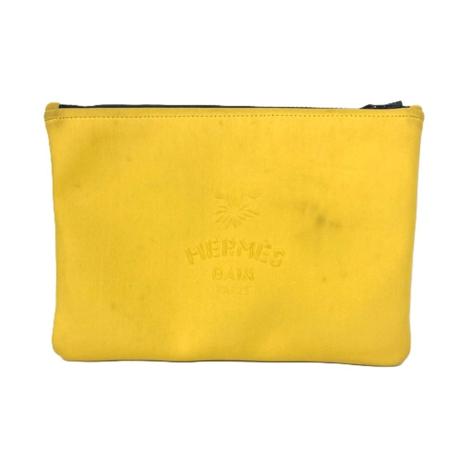 Hermes Polyamide Clutch Bag Pouch Yellow Clutch Bag Pouch