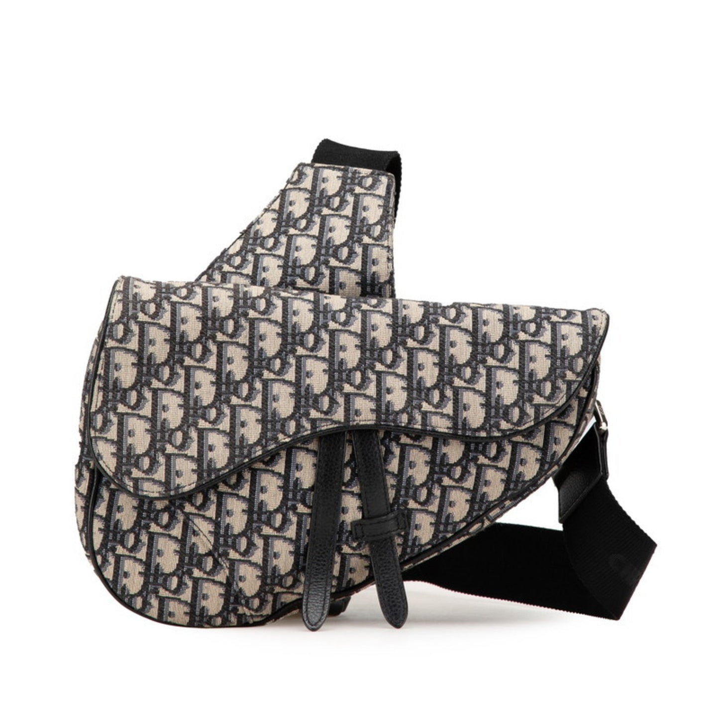 Dior Shoulder Bag Christian Saddle Bag Sling Bag Leather Canvas Beige
