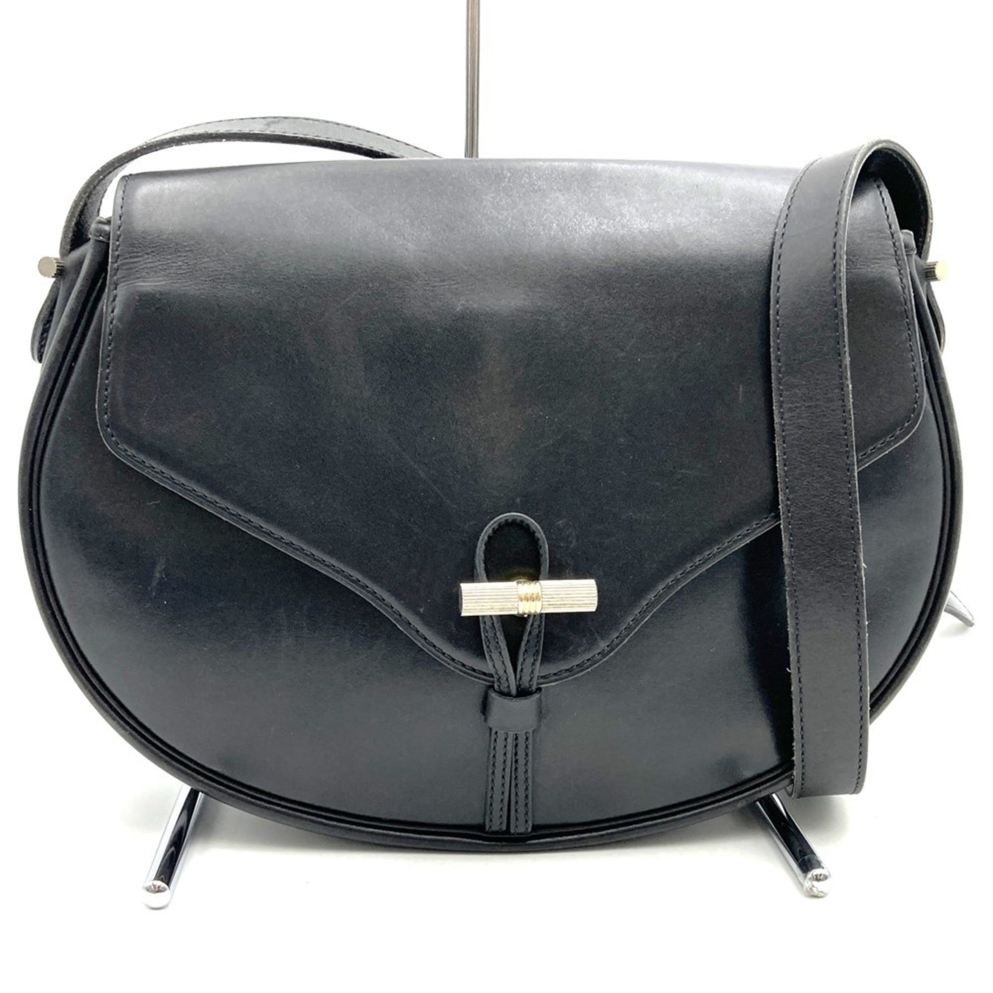 Dior Handbag Christian Shoulder Bag 30 Leather Black