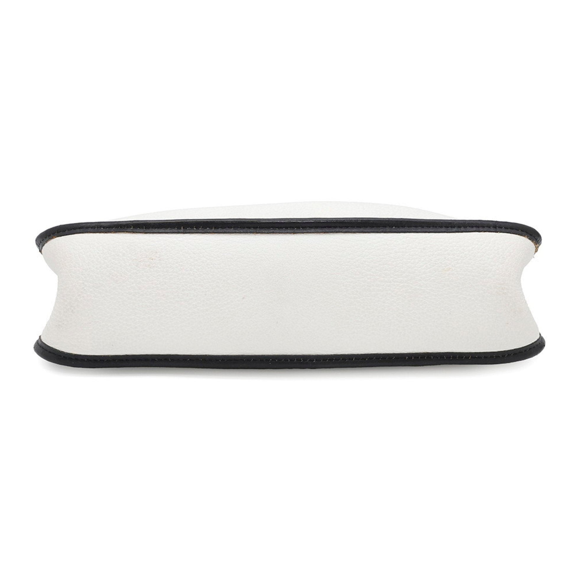 Hermes Vespa Taurillon Clemence Shoulder Bag Leather Black White