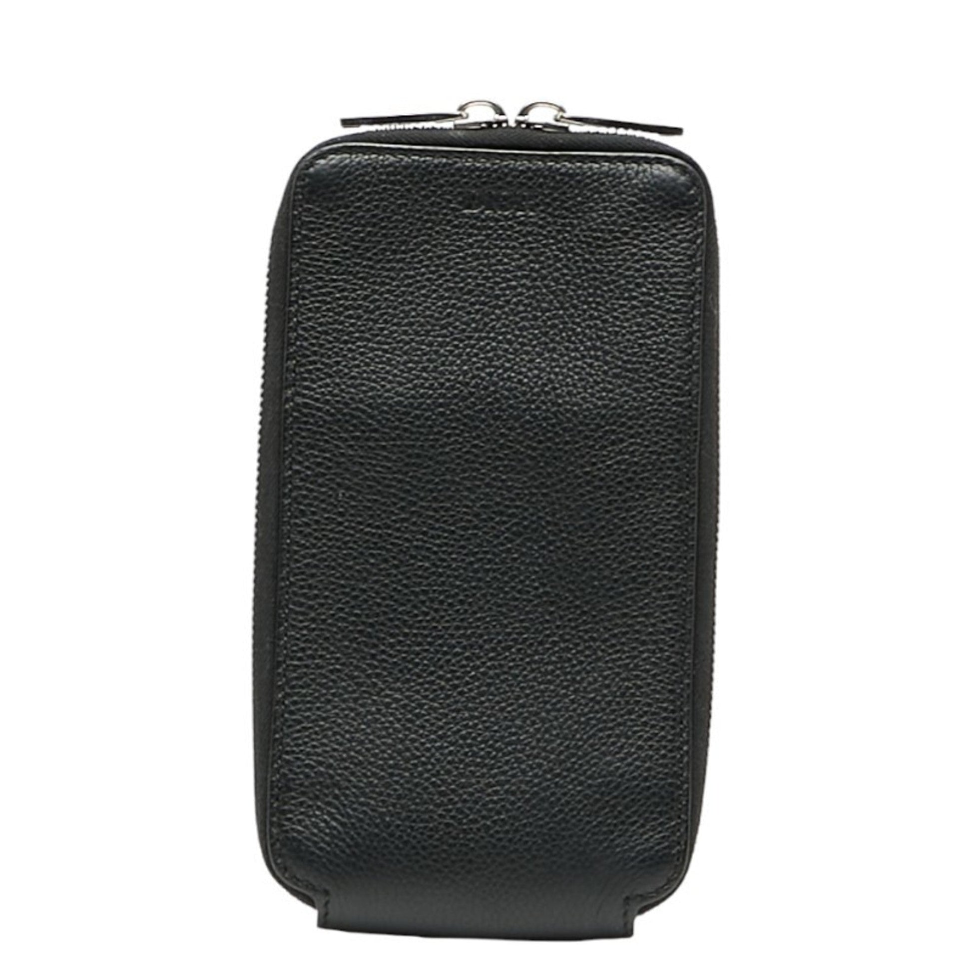 Dior Handbag Christian Pouch Leather Black Satchel Bag
