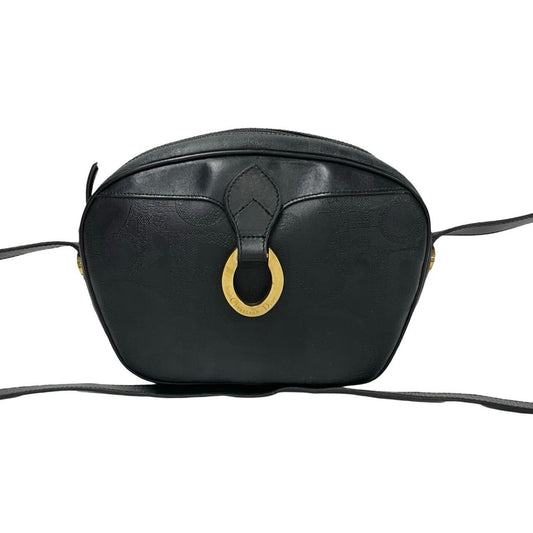 Dior Handbag Christian Pvc Pochette Shoulder Bag 2 Leather Black