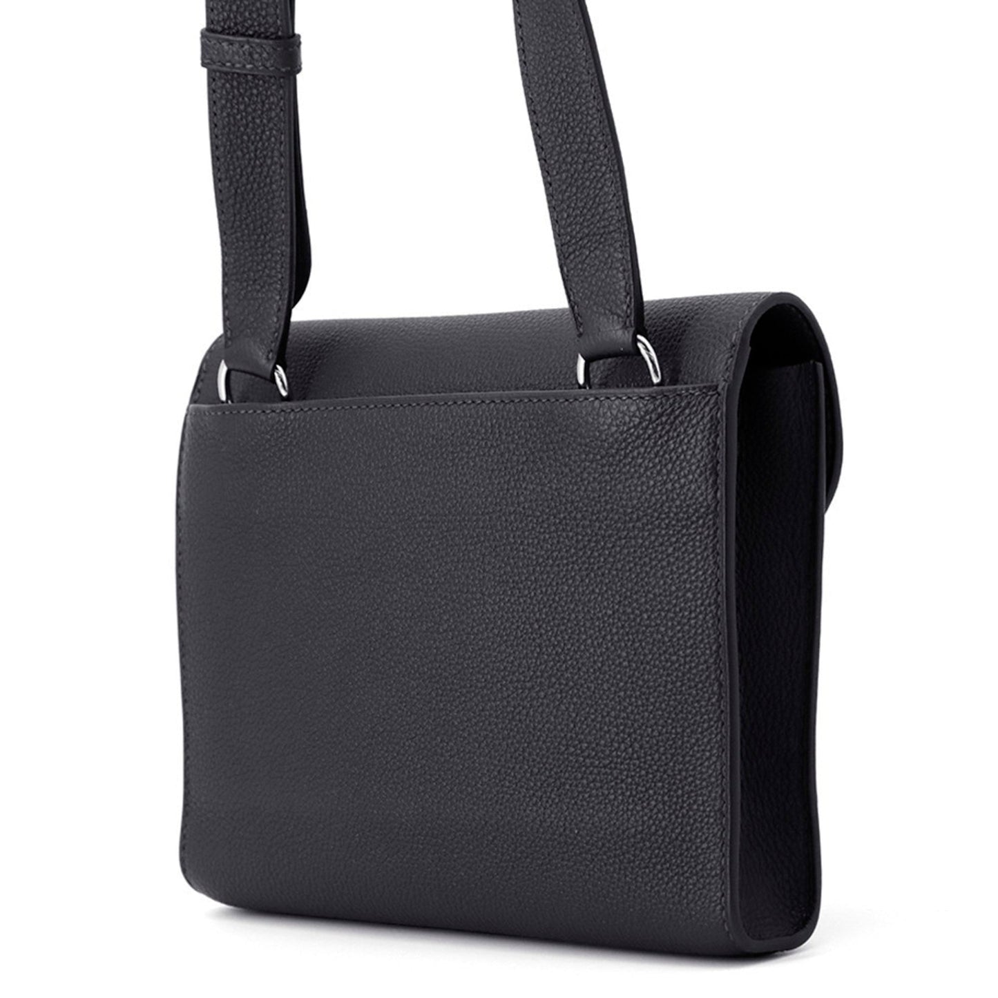 Hermes Sac Depeche Togo Shoulder Bag Leather Silver